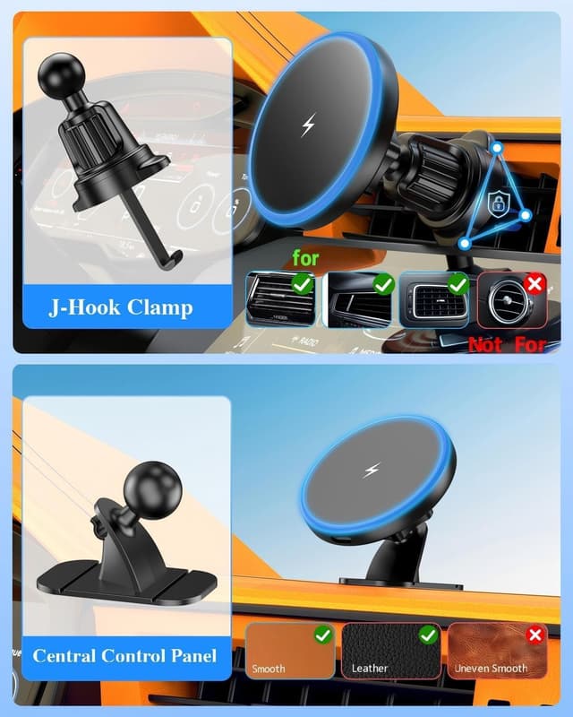 Detalle de MagSafe Car Mount Charger 3‑in‑1 Wireless Car Charger