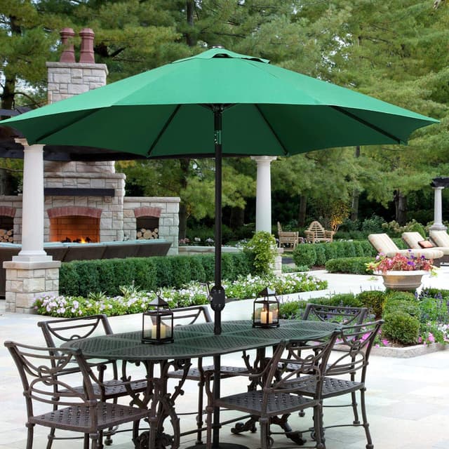 Detalle 2 de Yaheetech Parasol de jardin inclinable 270 cm vert, cadre métal et toile polyester