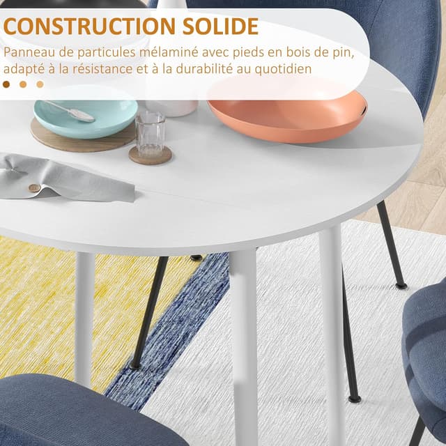 Thumbnail 5 de HOMCOM Table à Manger Pliante Ø89 cm