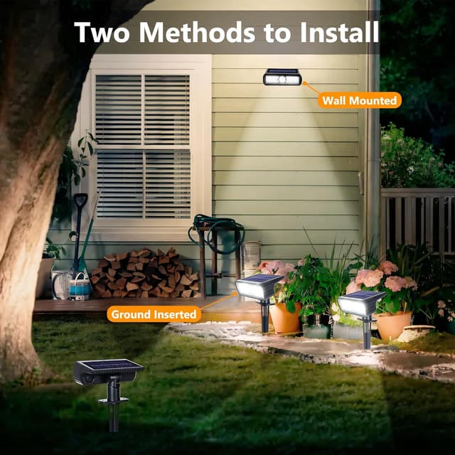 Detalle 2 de Moxled Solar Lights Outdoor Garden (4-pack) 6500K cool white IP65 solar spotlights