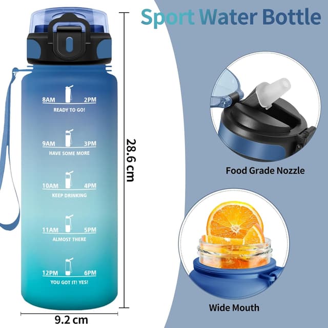 Detalle de Motswedi borraccia 1500 ml con cannuccia, motivazionale senza BPA