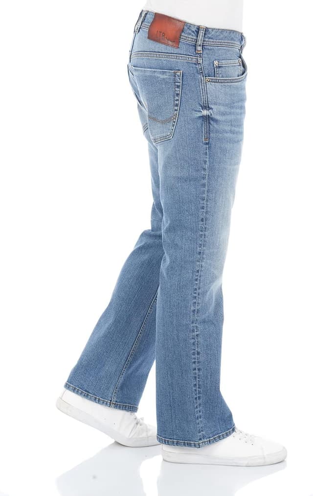 Detalle de LTB Jeans Herren Stretch Timor Bootcut-Jeans in Denim Blau/Schwarz