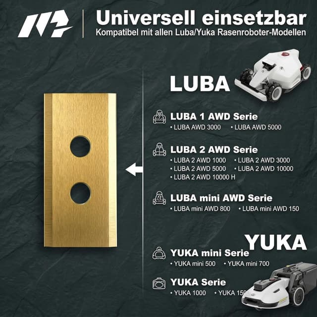 Detalle 2 de HAUSPROFI 48x Titan-Ersatzklingen für Mammotion LUBA & YUKA (DIN EN 50636-2-107 geprüft)