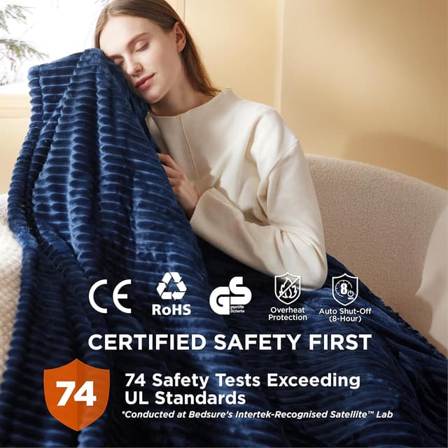 Detalle 1 de Bedsure heated blanket electric throw 130x160cm