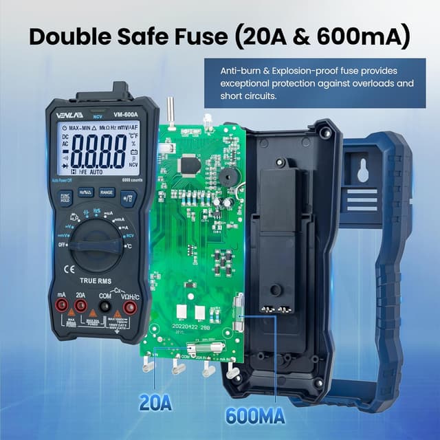 Detalle 2 de VENLAB digital multimeter TRMS, 6000 counts