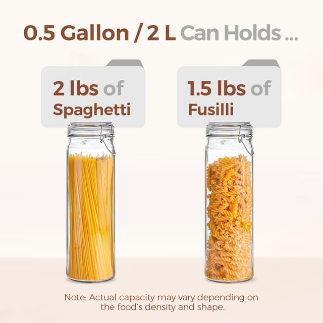 Detalle de ComSaf Airtight Glass Jars 0.5 Gallon ๐ถ