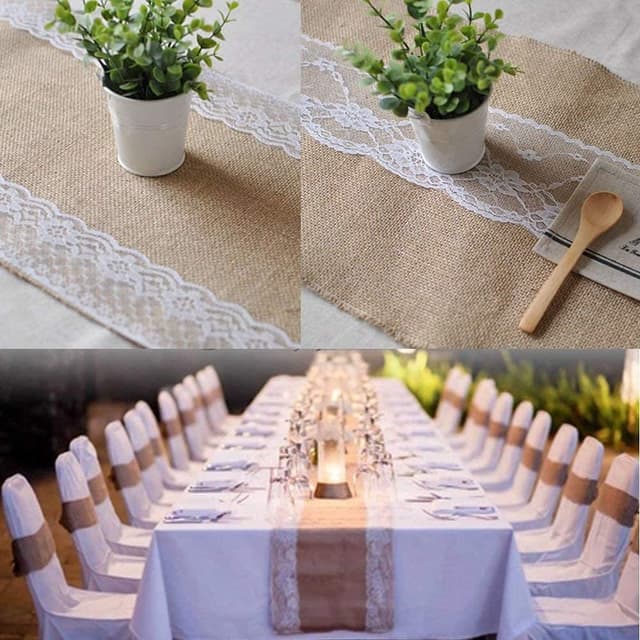 Detalle de TINWARM chemin de table jute 30 x 275 cm