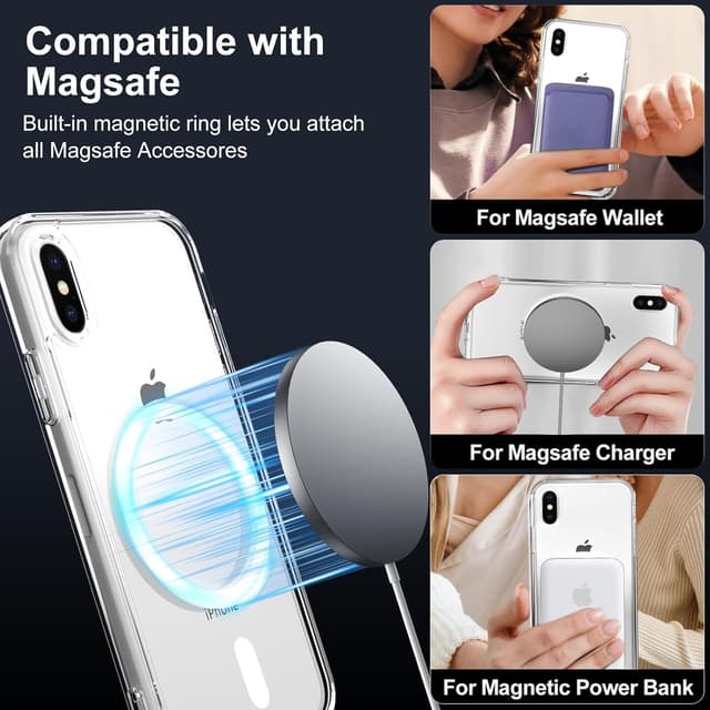 Detalle de XTCASE Coque magnétique pour iPhone X/XS avec MagSafe, transparente