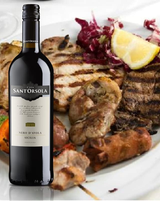 Detalle de Sant'Orsola Nero d'Avola Sicilia Vino Tinto Italiano - 6x750ml 🍷