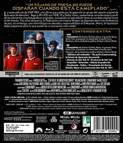 Detalle de Star Trek VI: Aquel PaÃs Desconocido 4K UHD 📀