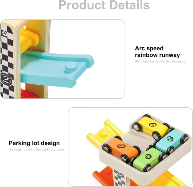 Thumbnail 2 de Wooden Race Track Car Ramp 12in