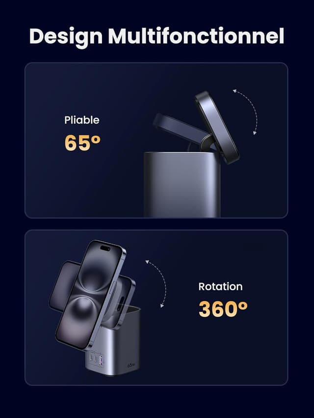 Thumbnail 4 de UGREEN Nexode 65W chargeur station 15W Qi2