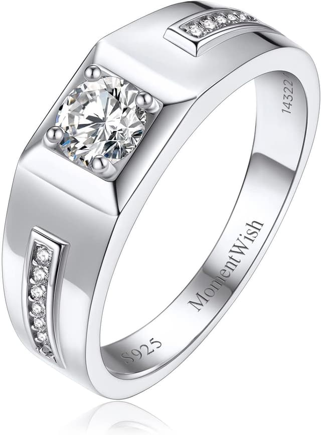 Detalle de MomentWish Anello Uomo Moissanite 0,5 ct