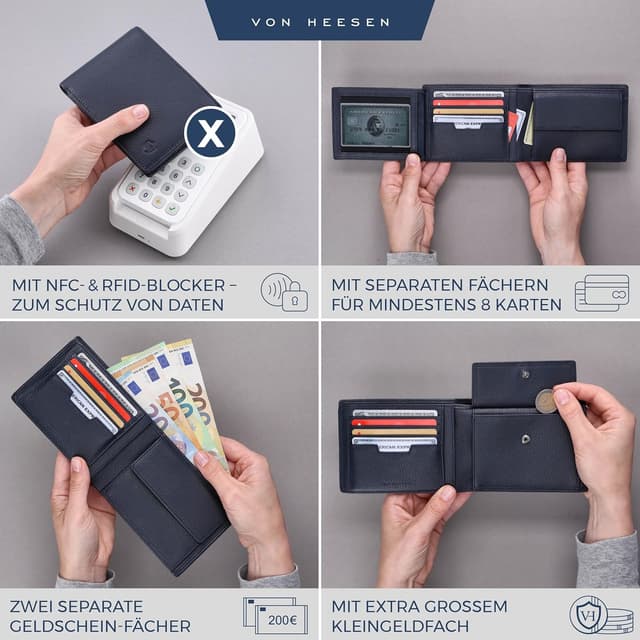 Detalle 2 de VON HEESEN Leder-Geldbörse mit RFID