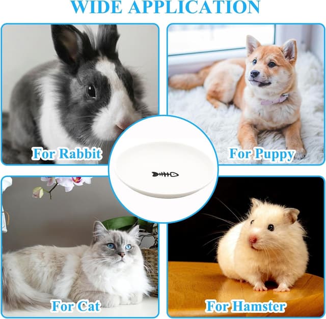 Thumbnail 6 de CiciIng Katzennapf Flach aus Keramik mit rutschfestem Silikonboden (Fishbone-Muster)