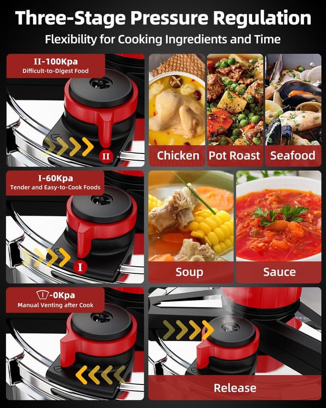 Thumbnail 6 de 32 QT 18/8 Stainless Steel Pressure Cooker