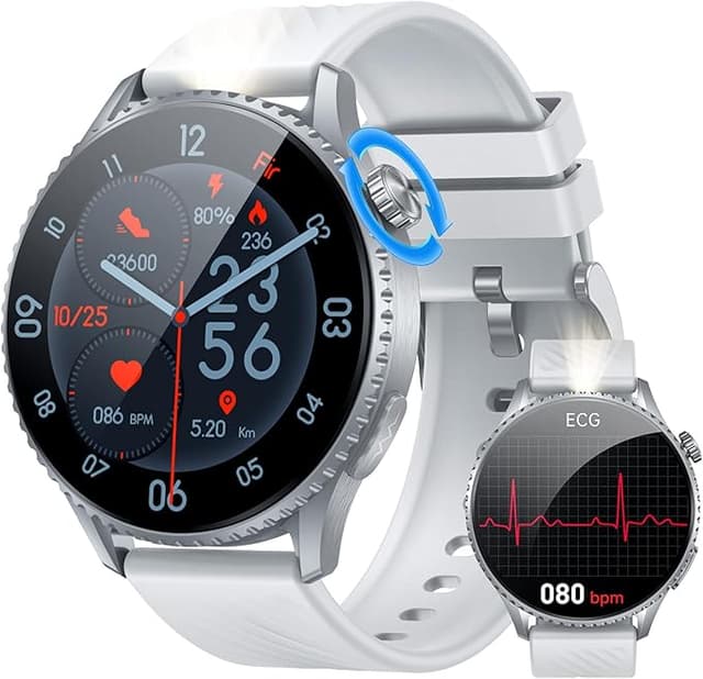 Detalle de ECG+HRV Reloj Inteligente Hombre 🚶♂️ 1.56" AMOLED, Salud y Fitness
