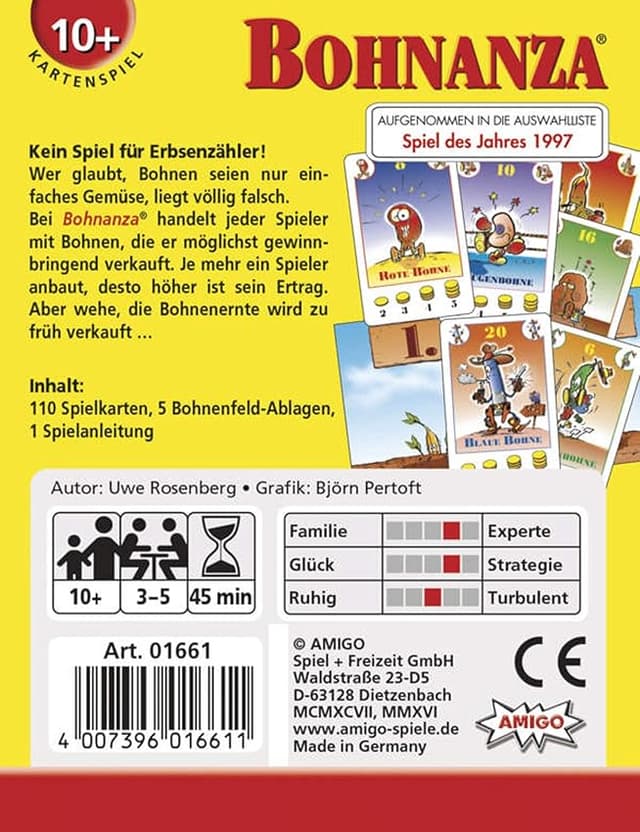 Detalle 2 de Amigo 01661 Bohnanza — juego de mesa en alemán 🎲