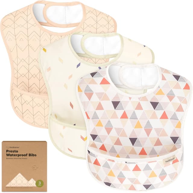 Imagen de Prism 3-Pack Waterproof Baby Bibs with Large Catcher en OfertitasTOP