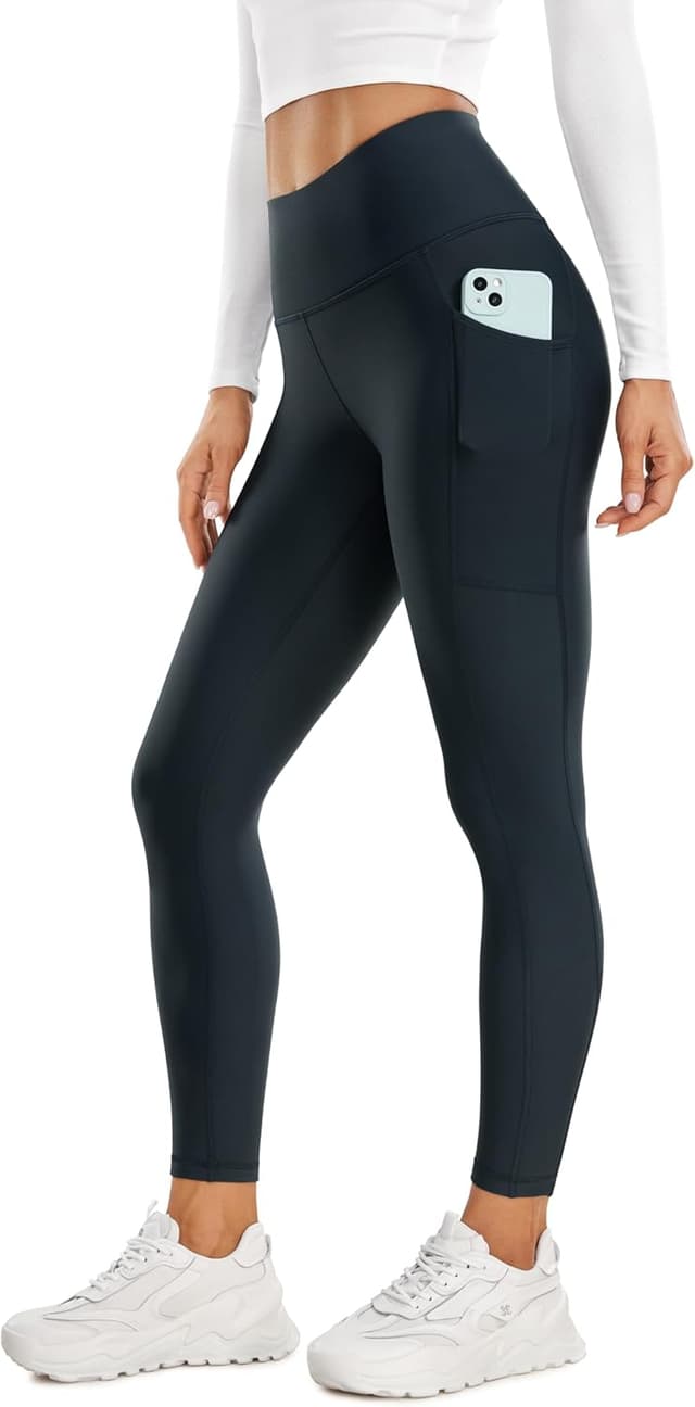 Detalle de Legging thermique femme CRZ YOGA à taille haute avec poches (True Navy, 44)
