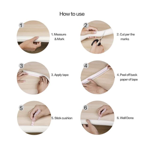 Detalle 2 de Vicloon Kantenschutz für Baby & 4 Eckenschutz aus Schaumstoff (beige), selbstklebend