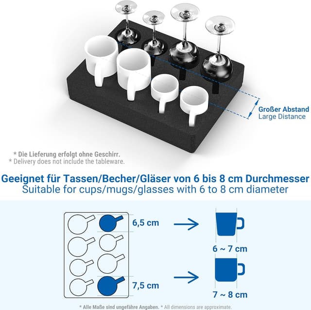 Detalle de Siegvoll Foam Cup Holder (Without Cup) for Motorhomes, Caravans, Boats – storage for 8 cups