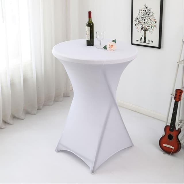 Detalle 1 de Stretch Stehtisch Husse 3er Set Weiß