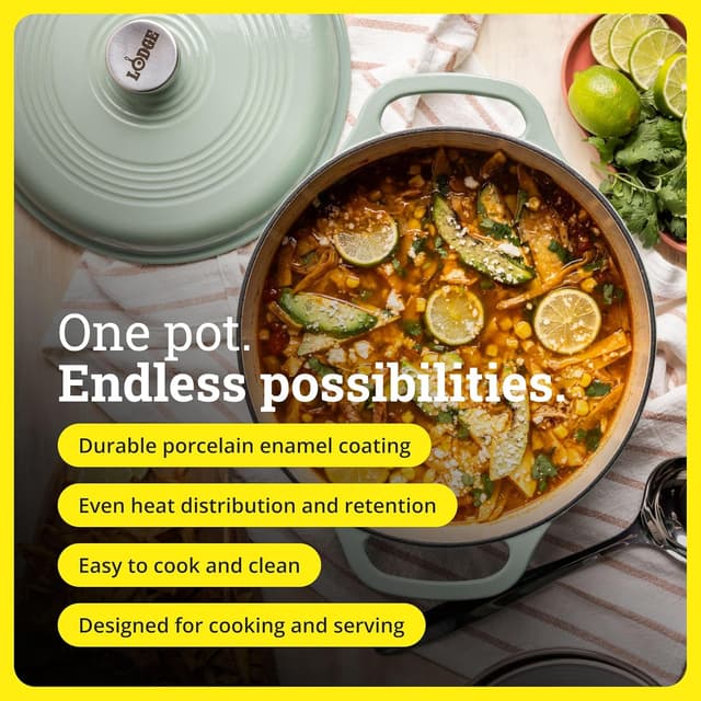 Detalle 2 de Lodge Essential Enamel Dutch Oven 6-qt