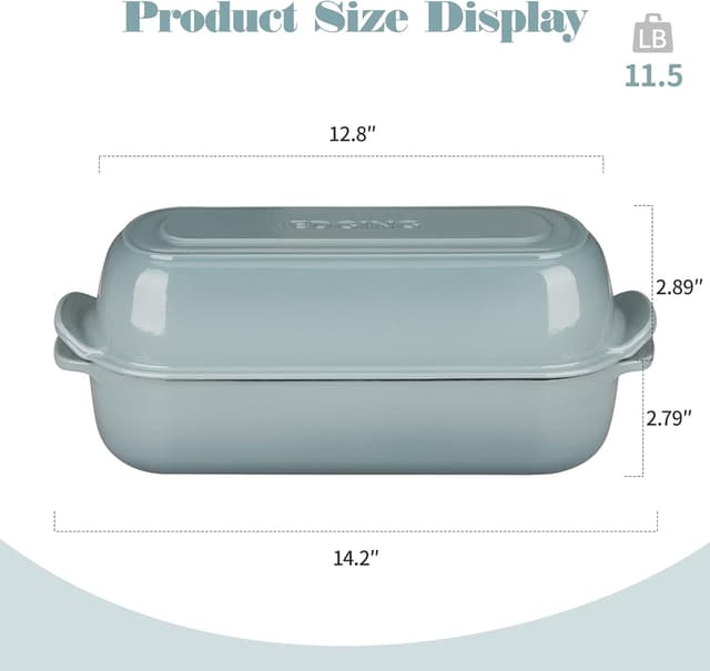 Thumbnail 2 de EDGING CASTING Loaf Pan with Lid Seasalt 5qt
