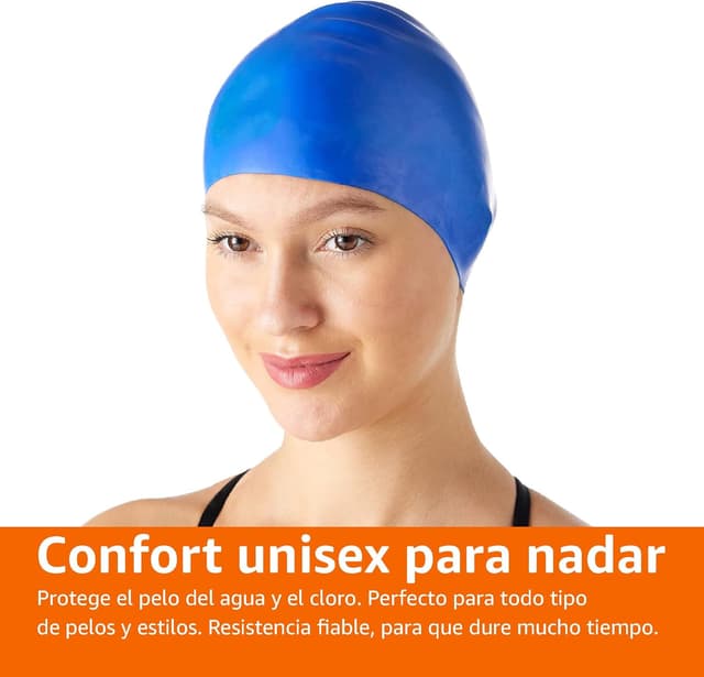 Thumbnail 6 de Amazon Basics Gorro de Natación de Silicona No Se Arruga 🏊