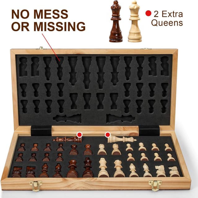 Thumbnail 3 de Magnetic Chess Board Set 15" wooden folding ♟