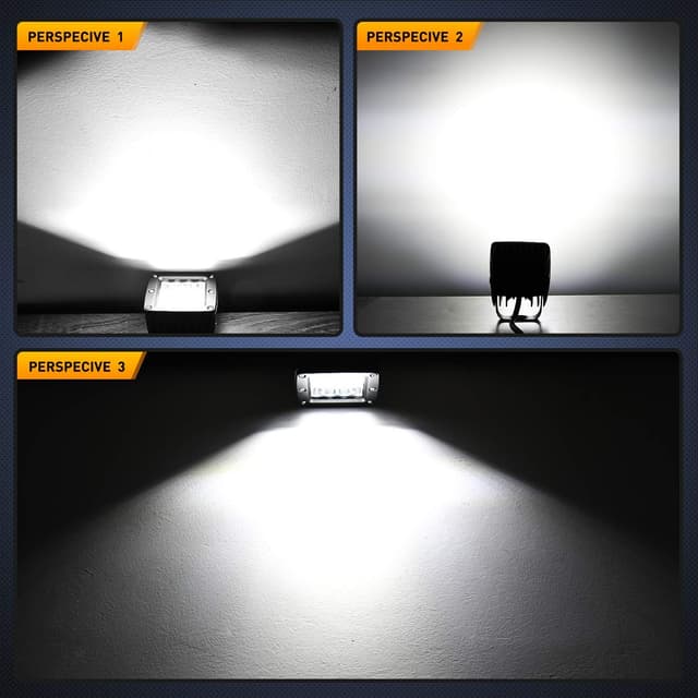 Detalle de Nilight 2PCS 3-Inch 42W LED Pod Cubes Upgraded Spot/Flood Combo Beam (IP67) with 12 ft Wiring Harness Kit