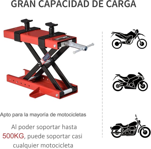 Detalle 2 de DURHAND Plataforma Elevadora para Motocicletas 500 kg