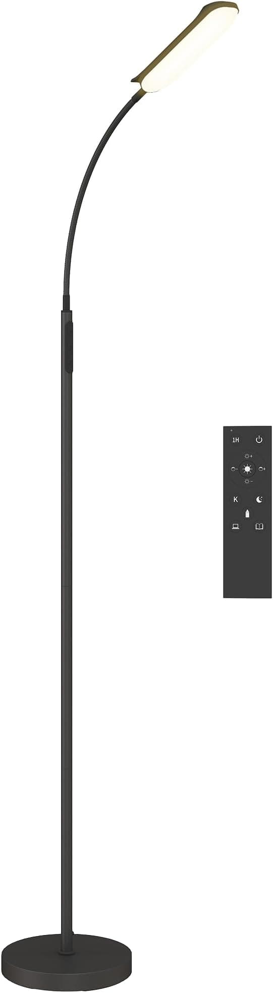 Detalle de HOMCOM Lámpara de Pie LED Regulable con Temporizador y Control Táctil🛋