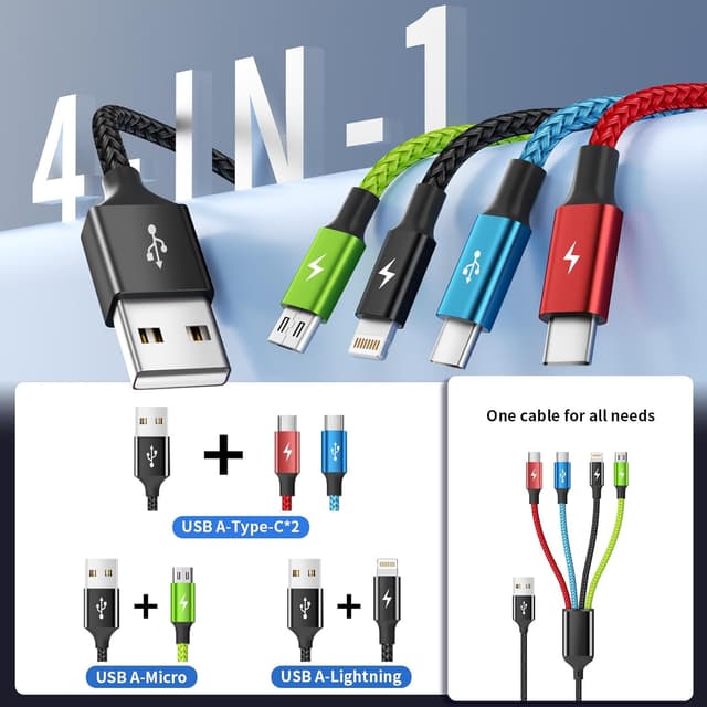 Detalle de Firsting Travel Essentials Multi Charging Cable 5FT