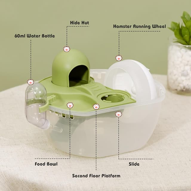 Detalle de Nobleza trasportino per criceti in plastica con fessure di ventilazione e maniglia comoda (L27 × W20,5 × H17 cm)