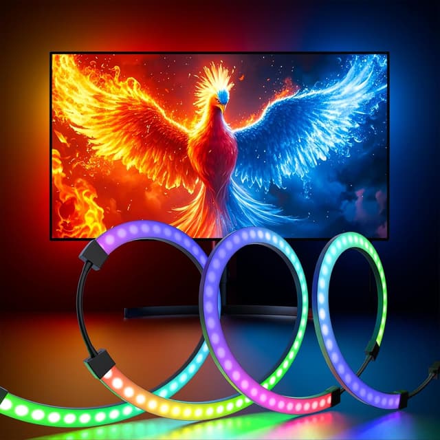 Detalle de Meewata Monitor Hintergrundbeleuchtung für 27-Zoll: USB-LED-Streifen mit Farbsynchronisation unter Windows