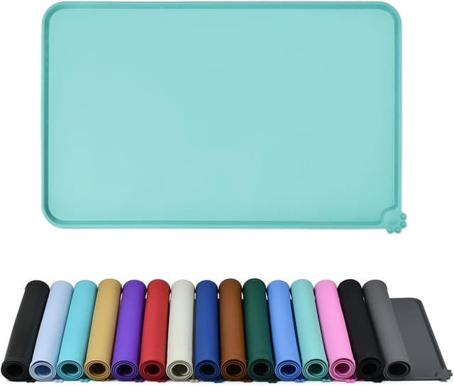 Detalle de Reopet Silikon-Futtermatten für Hunde und Katzen – wasserdichte Napfunterlagen mit erhöhten Rändern