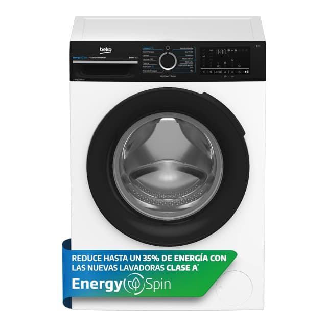 Detalle 2 de Beko Energy Spin 10 kg (BM3WFU41041W) lavadora reacondicionada Grado B con motor ProSmart Inverter
