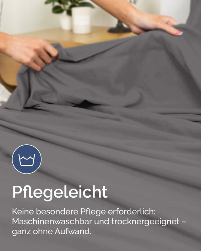 Thumbnail 6 de Spannbettlaken 180x200 cm Dunkelgrau – extra tief bis 30 cm Höhe, Mikrofaser (OEKO-TEX)