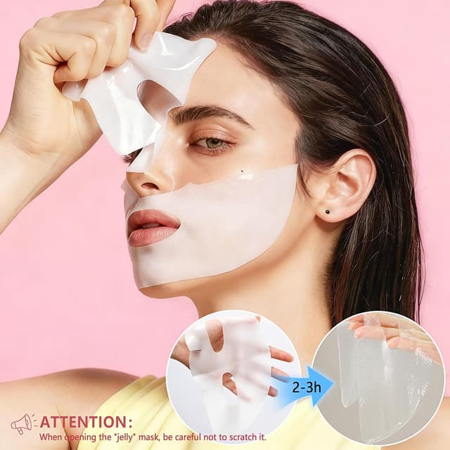 Detalle de Lawqiny 8 Pezzi Bio-Collagen Real Deep Mask – Maschera viso bio-colagene overnight