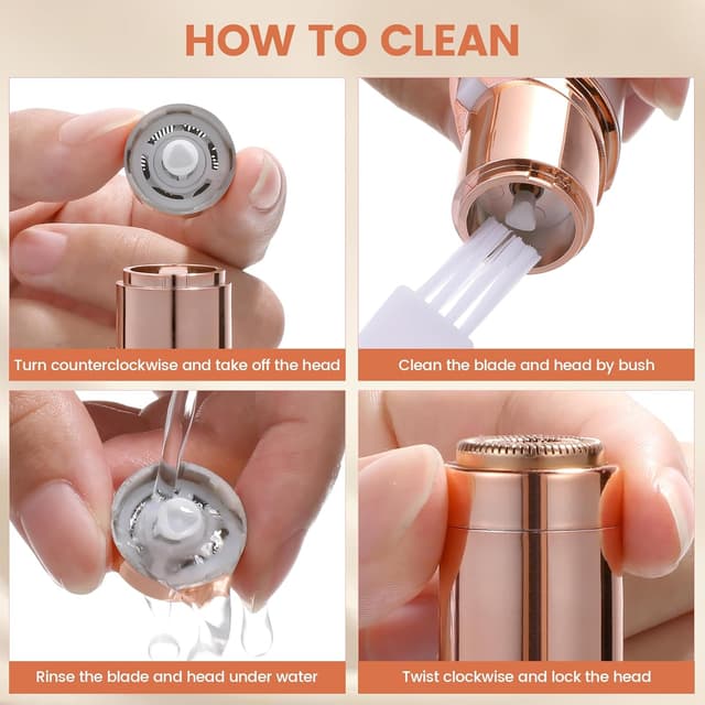 Thumbnail 6 de Portable Facial Hair Remover for Women (Rechargeable) with 2 Replacement Heads for Face, Upper Lip & Chin