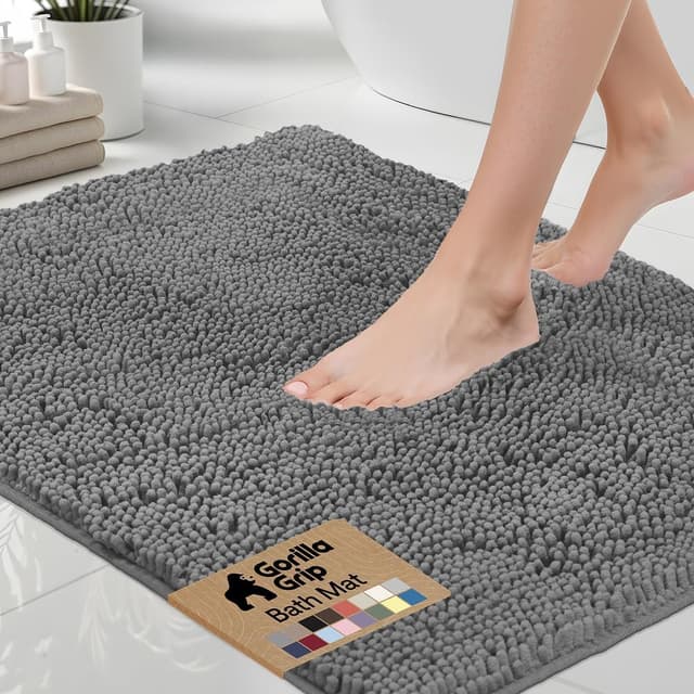 Detalle de GORILLA GRIP Bath Rug Mat 24x17 Grey