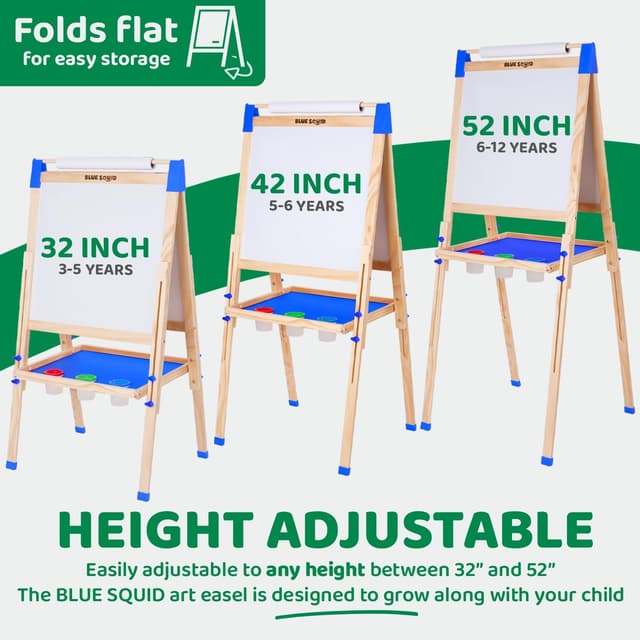 Detalle de Blue Squid kids art easel 3 paper rolls