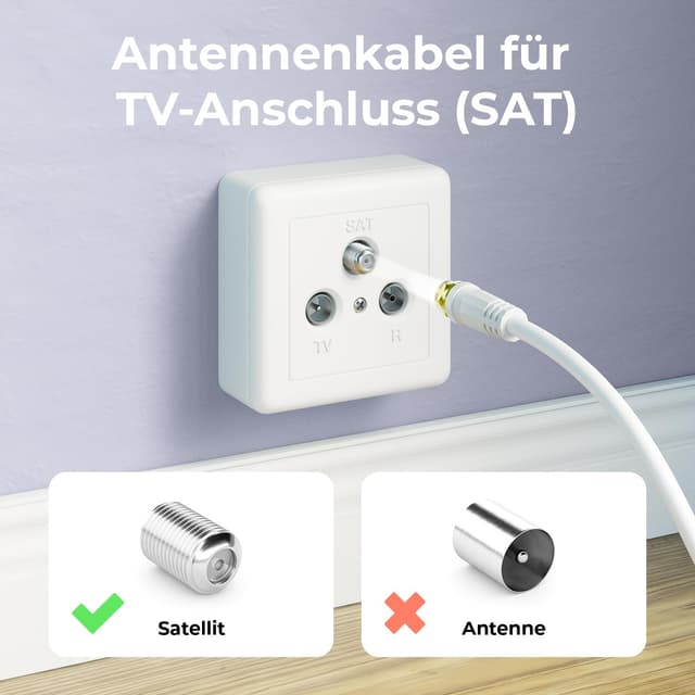 Thumbnail 3 de deleyCON 2m SAT TV Antennenkabel 75 Ohm