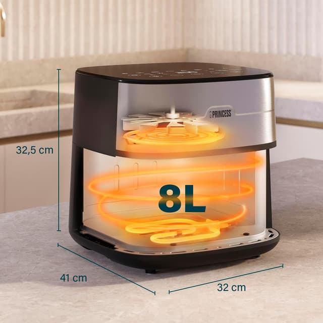 Detalle de Princess Dual Heat Airfryer 8L XXL (182280) – friteuse à air chaud double chauffe