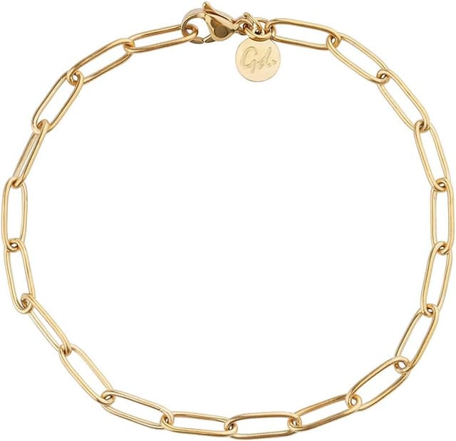 Thumbnail 6 de GD GOOD.designs EST. 2015 Bracelet femme à maillons fins en acier inoxydable, plaqué or 18K (résistant à l’eau) — réglable