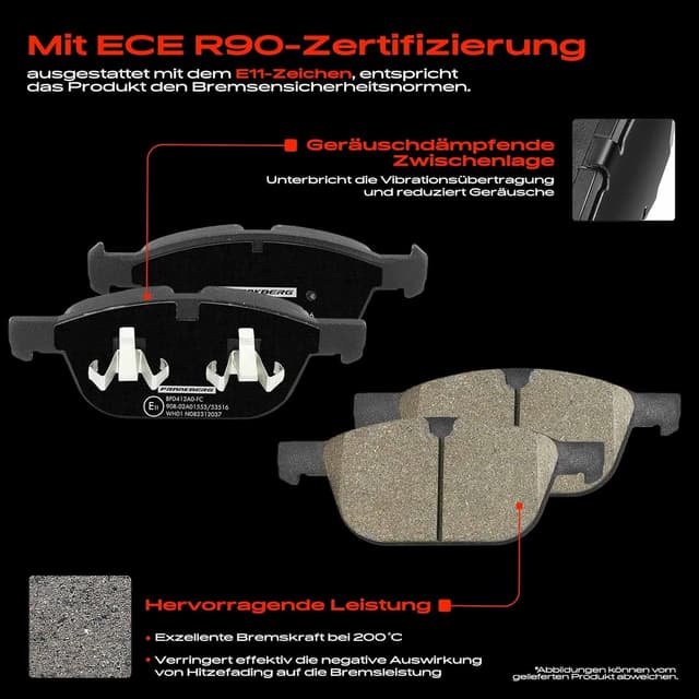 Detalle de Frankberg Bremsbelagsatz vorn (inkl. 4 Bremsbeläge) kompatibel mit Volvo XC60 156 & XC90 I 275 – passend laut Teilenummern
