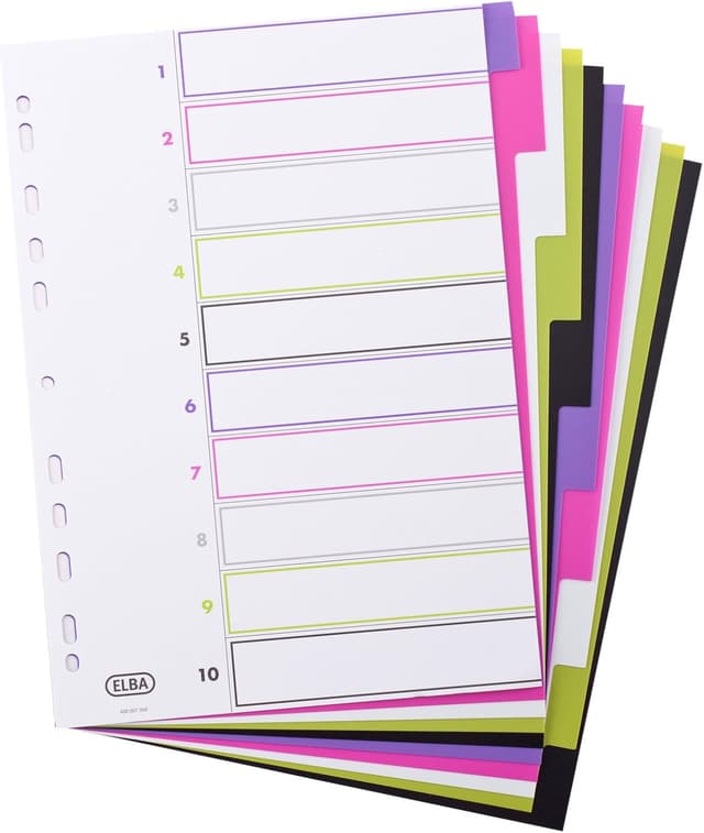 Detalle de Oxford myColour Kunststoff-Register blanko A4 (5-teilig) – 20er Pack