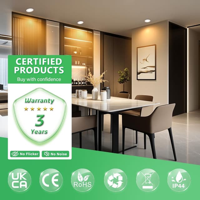 Thumbnail 6 de GeyouLux LED Einbaustrahler 230V dimmbar 68 mm (6er-Set) mit 3CCT, IP44 und 45° schwenkbar